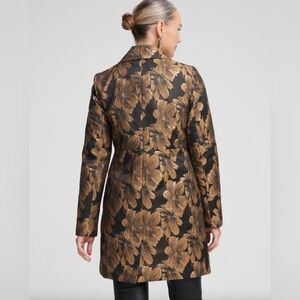 GEORGE Jacquard Floral Duster Maxi Coat Peacoat Trench Jacket Size 12